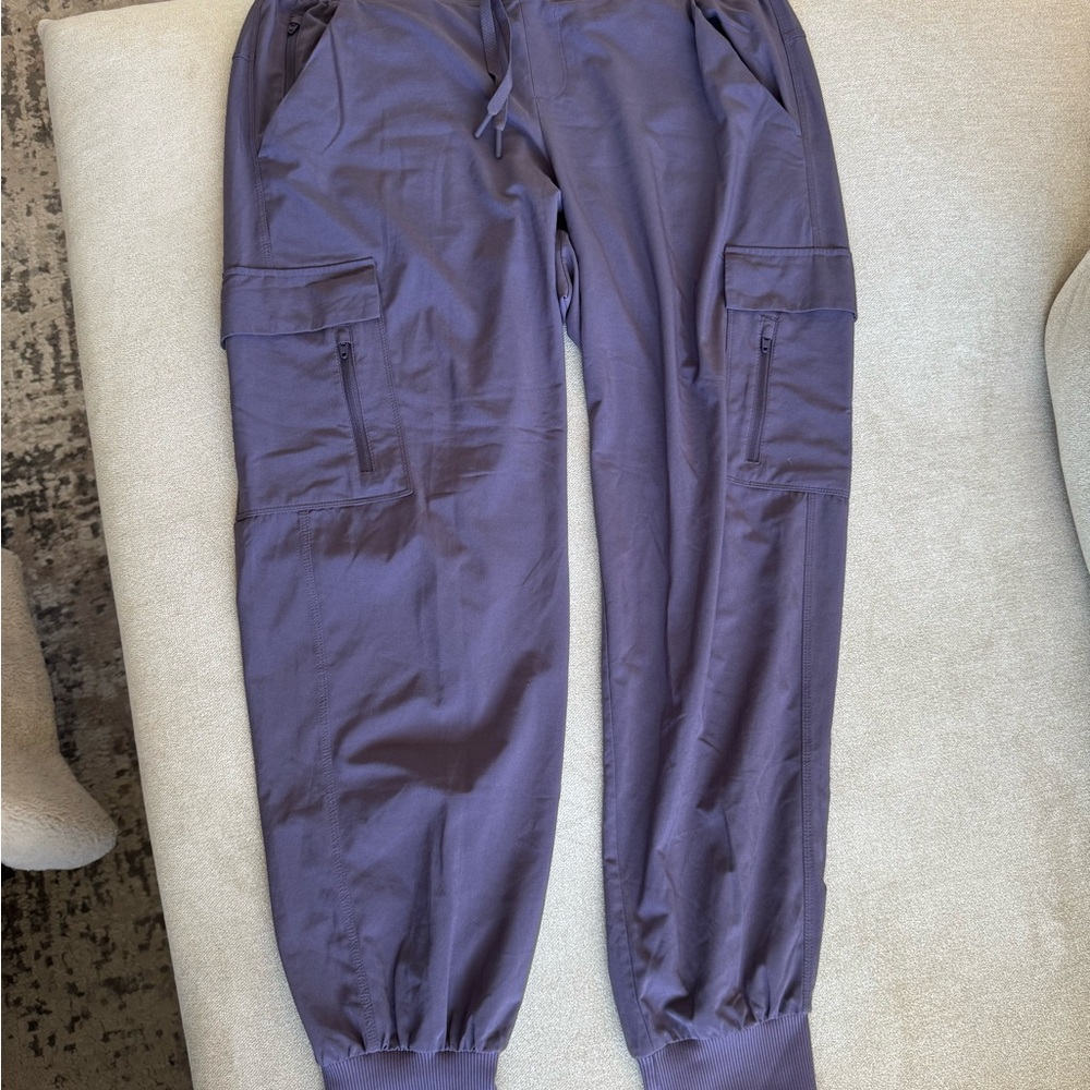 Purple Casual Cargo Jogger Pants - Picture 2 of 5